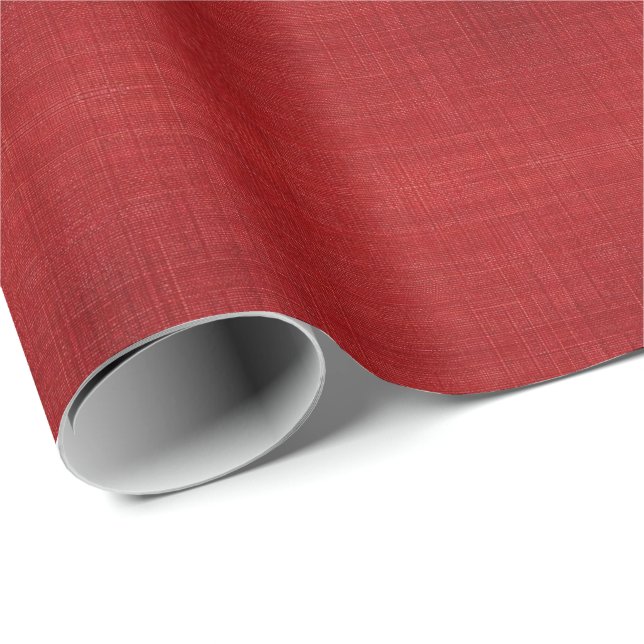 Papier Cadeau Rouge avec impression de texture - papier d'emball (Coin rond)