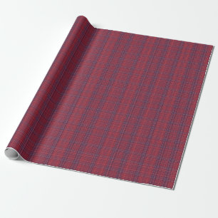 Papier Cadeau Rouge Berry et bleu ardoise subtil Plaid