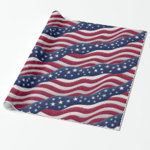 Rouge Blanc Bleu Drapeau américain Étoiles Vague M