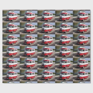 Papier Cadeau Rouge Blanc Citroen Type HY Van