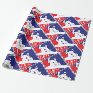 Papier Cadeau Rouge-Blanc-et-Bleu-Neige-Boa