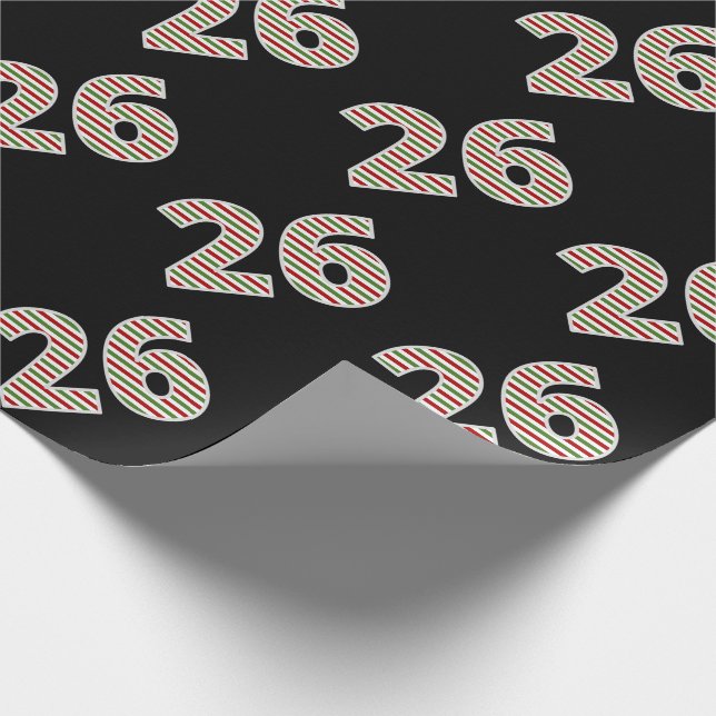 Papier Cadeau Rouge, Blanc, Vert "26" 26e événement le jour de N (Coin)