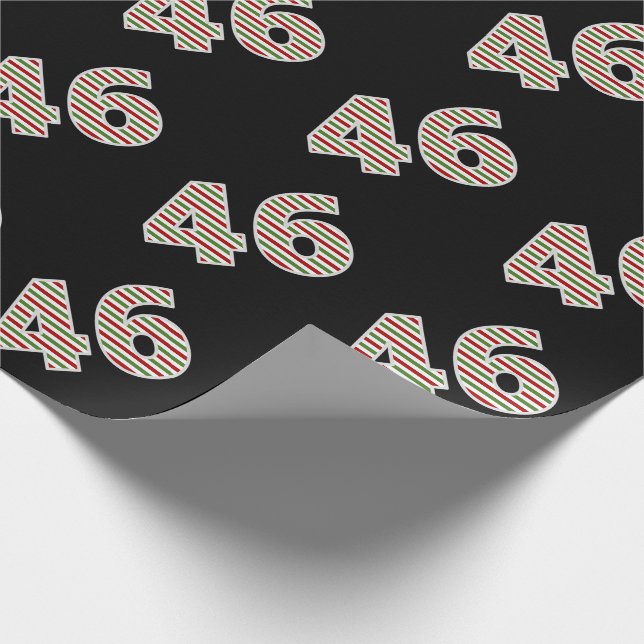 Papier Cadeau Rouge, Blanc, Vert "46" 46e événement le jour de N (Coin)