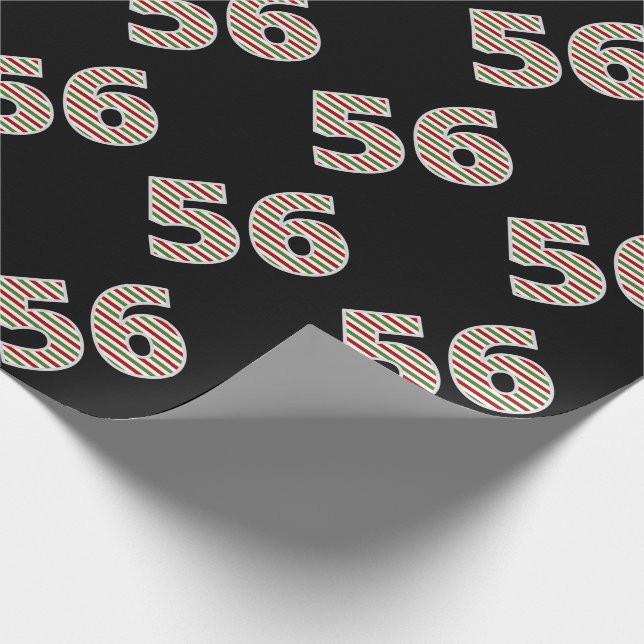 Papier Cadeau Rouge, Blanc, Vert "56" 56e événement le jour de N (Coin)