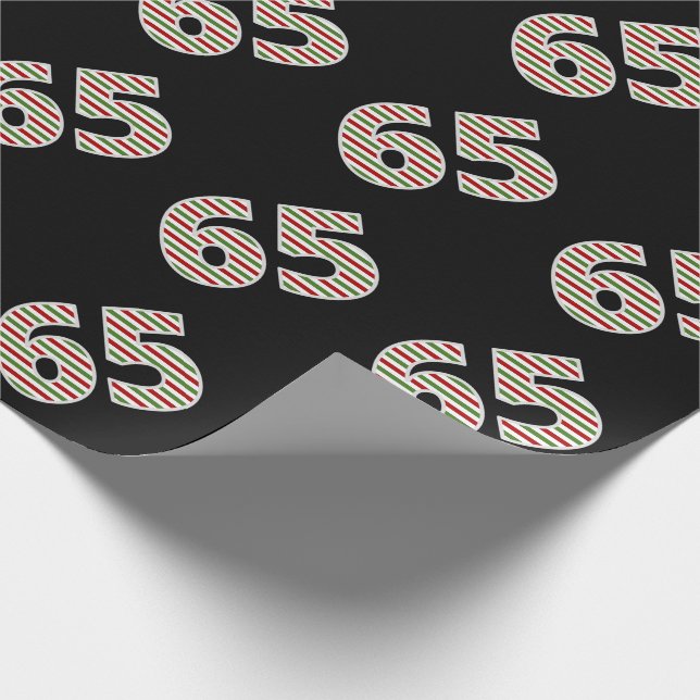Papier Cadeau Rouge, Blanc, Vert "65" 65e événement le jour de N (Coin)