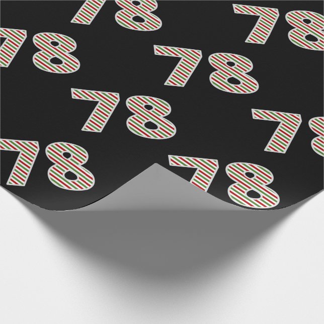 Papier Cadeau Rouge, Blanc, Vert "78" 78e événement le jour de N (Coin)
