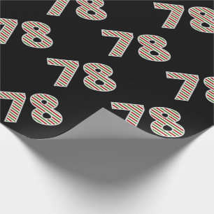 Papier Cadeau Rouge, Blanc, Vert "78" 78ème Evénement le jour de