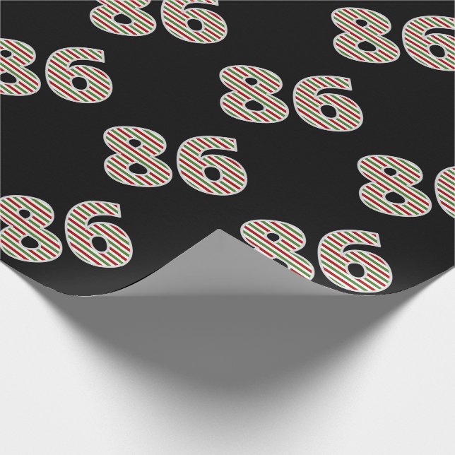 Papier Cadeau Rouge, Blanc, Vert "86" 86e événement le jour de N (Coin)