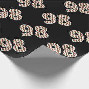 Papier Cadeau Rouge, Blanc, Vert "98" 98e événement le jour de N