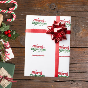 Papier Cadeau Rouge blanc vert Joyeux Noël