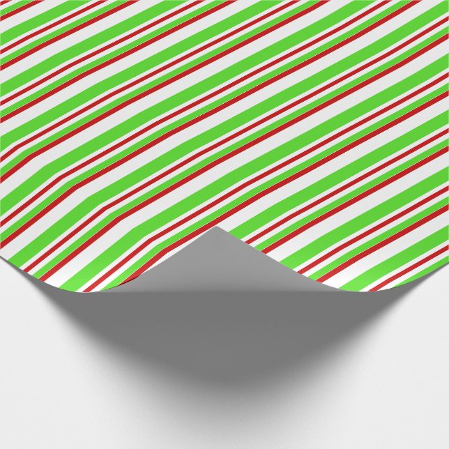 Papier Cadeau Rouge, Blanc, Vert, Motif à thème de Noël (Coin)