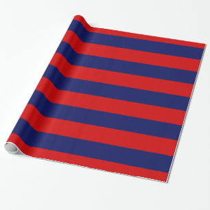 Papier Cadeau Rouge, Bleu Marine XL Stripes Motif V
