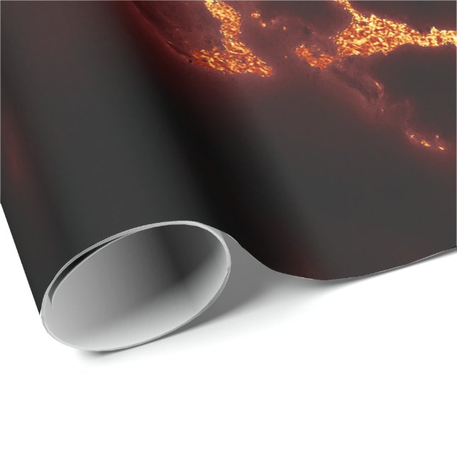 Papier Cadeau Rouge Bourgogne Abstrait or noir VIP marbre pierre (Coin rond)