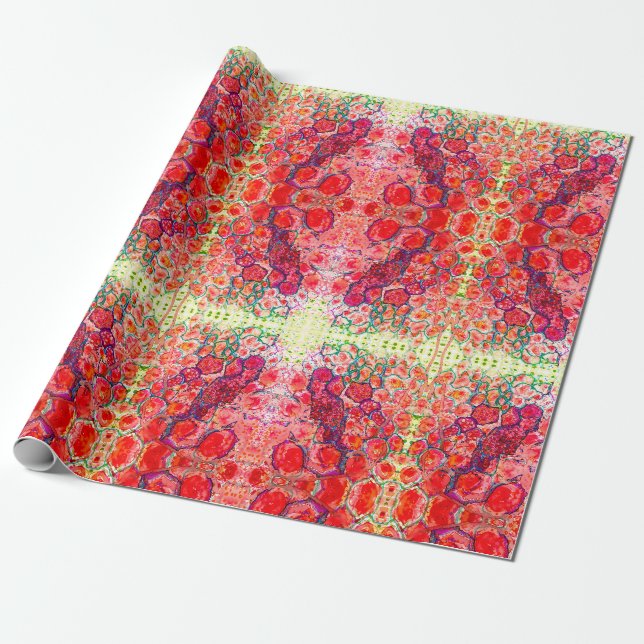 Papier Cadeau Rouge de fête (Déroulé)