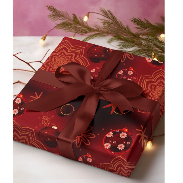 Papier Cadeau Rouge de fête (Créateur téléchargé)
