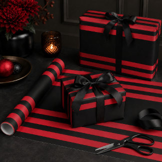 Papier Cadeau Rouge et Noir de Style Idoma