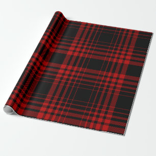 Papier Cadeau Rouge et noir tartan plaid écossais patte transpar