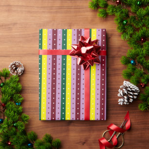 Papier cadeau rouge et orange avec finition brilla