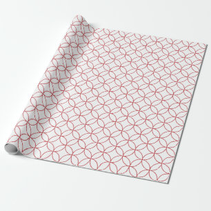 Papier Cadeau Rouge foncé sur des cercles de chevauchement blanc