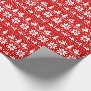 Papier Cadeau Rouge mignon de motif de vacances de Noël de