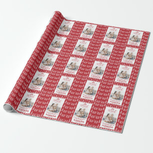 Papier Cadeau Rouge moderne minimaliste Noël rustique photo styl