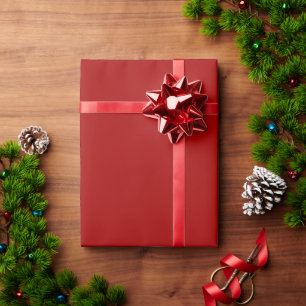 Papier Cadeau Rouge pomme sucrée foncé élégant uni classique
