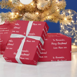Papier Cadeau Rouge Pour Nommer Joyeux Noël De Maman Typographie