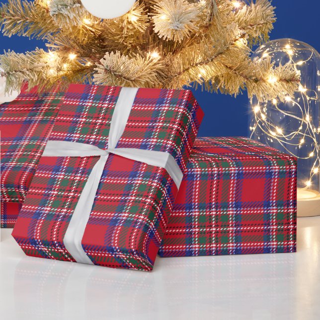 Papier Cadeau Rouge Tartan Plaid (Vacances)