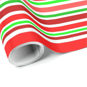 Papier Cadeau Rouge Vert blanc Sucre de canne de Noël Style Gran