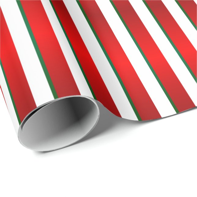 Papier Cadeau Rouge, vert et blanc Grandes vacances de Noël (Coin rond)