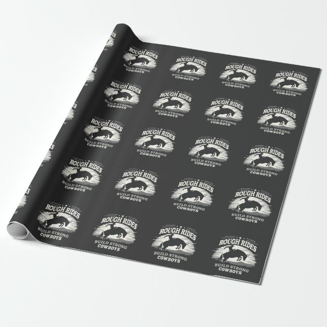 Papier Cadeau Rough Rides Construire de solides Cowboys Ouest (Déroulé)