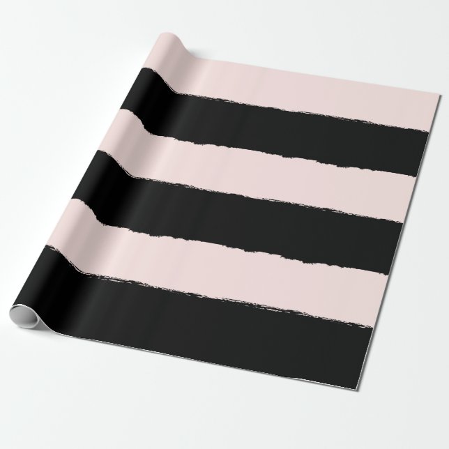 Papier Cadeau Rougissent et le mariage de motif de rayures de (Déroulé)