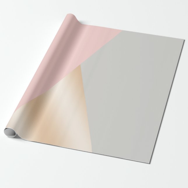 Papier Cadeau Rougissent le rose, le gris et les triangles (Déroulé)