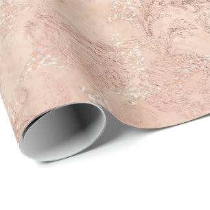 Papier Cadeau Rougissent l'or de rose de rose la pêche que