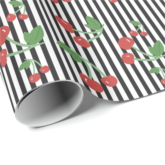 Papier Cadeau Rouleau de cerisier - Grilles (Coin rond)