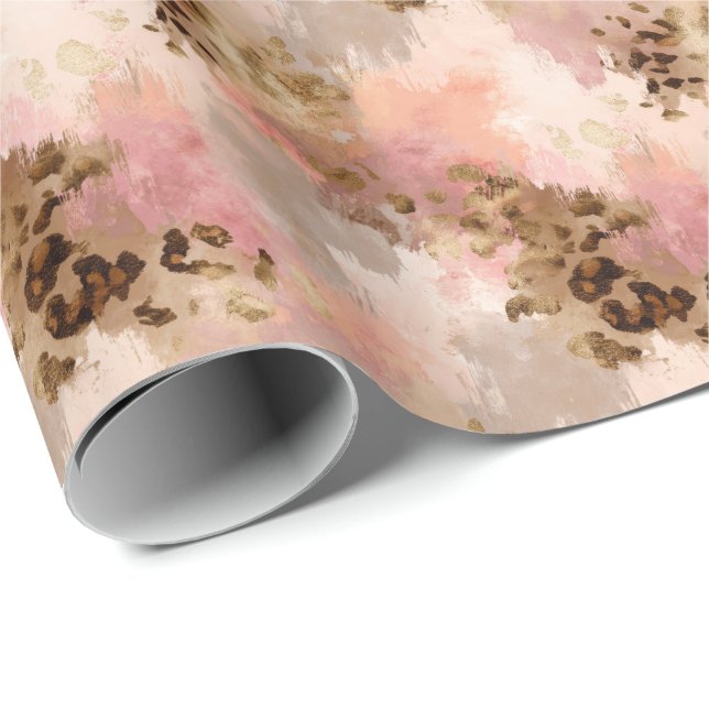 Papier Cadeau Rouleau de papier d'emballage d'impression rose Pa (Coin rond)