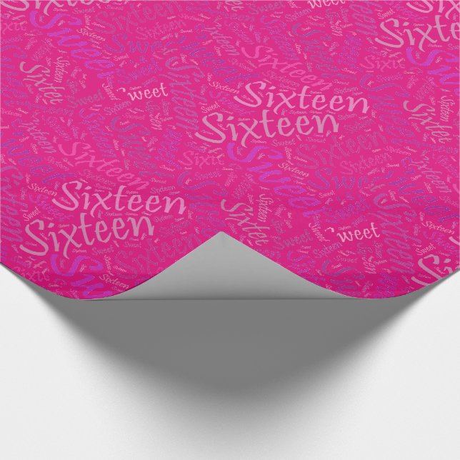 Papier Cadeau Rouleaux papier sweet sixteen à enveloppement cade (Coin)