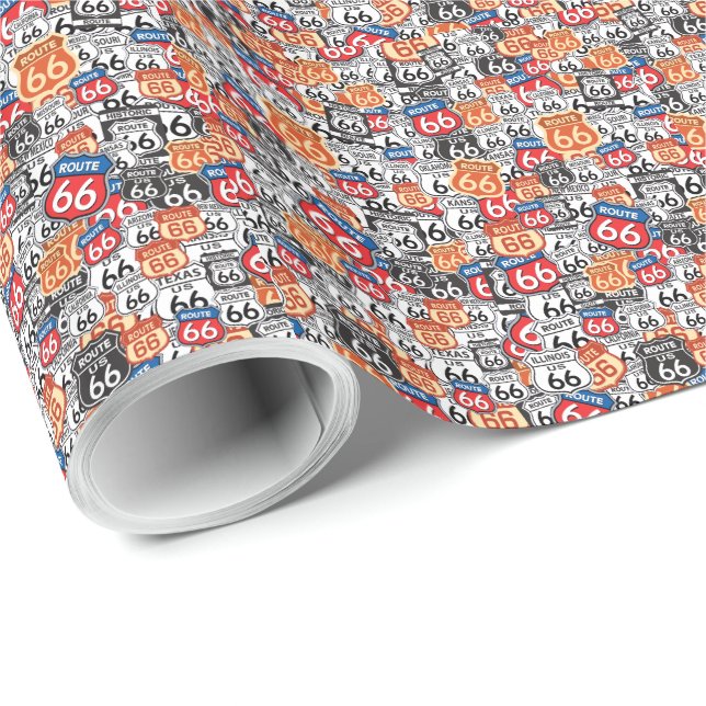 Papier Cadeau Route 66 (Coin rond)