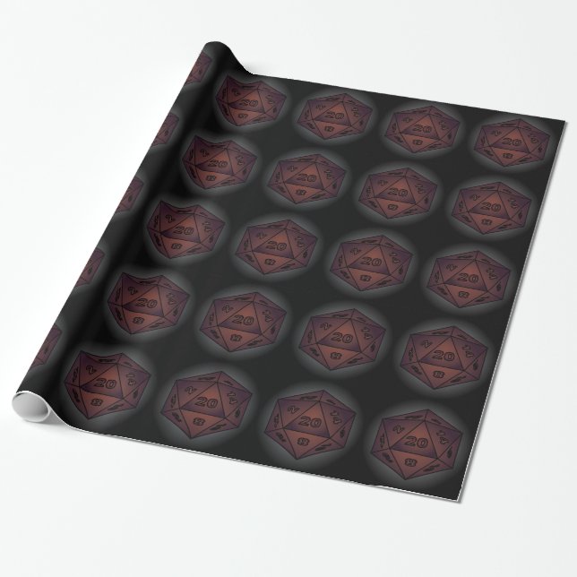 Papier Cadeau roux noir roux 20 dice ttrpg d&d (Déroulé)