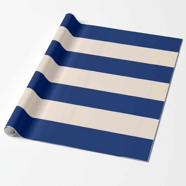 Papier Cadeau Royal Blue Stripes (Déroulé)