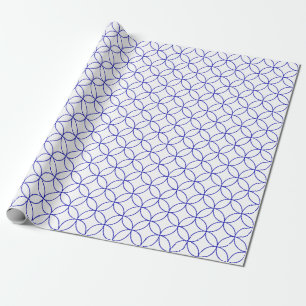Papier Cadeau Royal Blue sur les cercles de chevauchement blanc