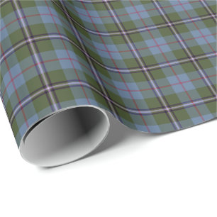 Papier Cadeau Royal Deeside Scotland Tartan bleu clair Plaid