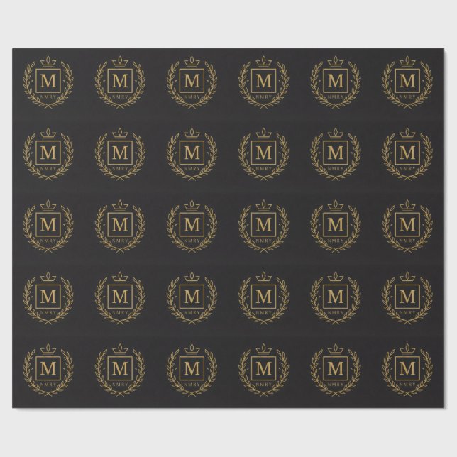 Papier Cadeau "Royal NMKY Emblem – Monogram M Crest Design" (Plat)