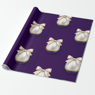 Papier Cadeau Royal Purple Pearl Luxury Bow Wrapping Paper