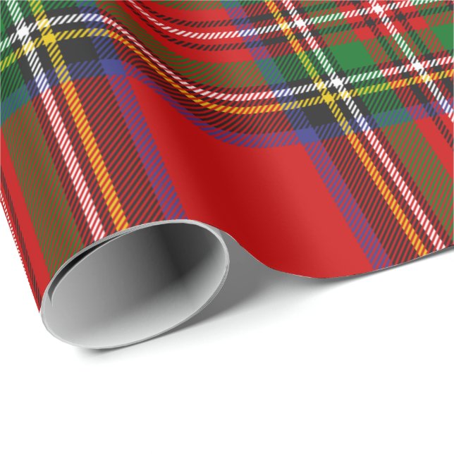 Papier Cadeau Royal Stewart Tartan (Coin rond)