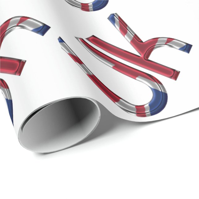 Papier Cadeau Royaume-Uni Union Jack British Drapeau Typographie (Coin rond)