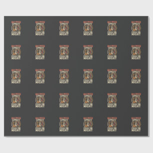 Papier Cadeau Royauté d'Halloween Hibou Rétro