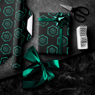 Papier Cadeau RPG Dice   Teal Green Retro Tabletop Roleplayer