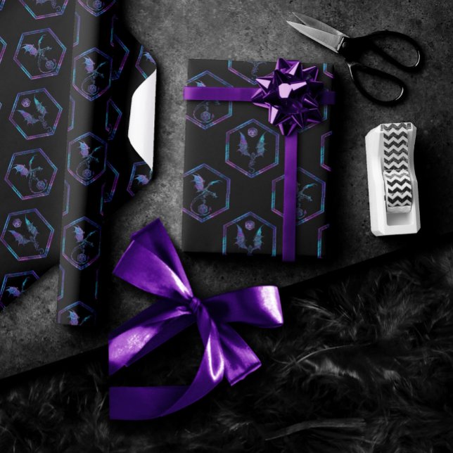 Papier Cadeau RPG Dragon | Dés pour joueurs de jeux de société N (Créateur téléchargé)