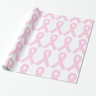 Papier Cadeau Ruban de sensibilisation au cancer du sein rose